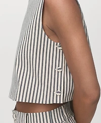 Mango Women's Buttons Striped Top