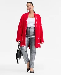 I.n.c. International Concepts Plus Studded Tie-Waist Cardigan, Macy's Exclusive