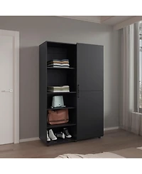 Brewster Wardrobe, 2 Doors, 6 Legs, 5 Shelves