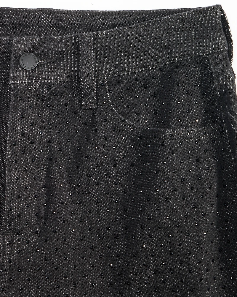 I.n.c. International Concepts Women's High-Rise Wide-Leg Embellished Jeans, Macy's Exclusive