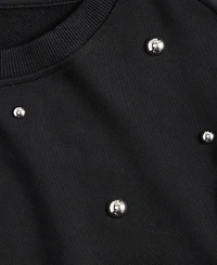 I.n.c. International Concepts Women's Studded French Terry Sweatshirt, Macy's Exclusive