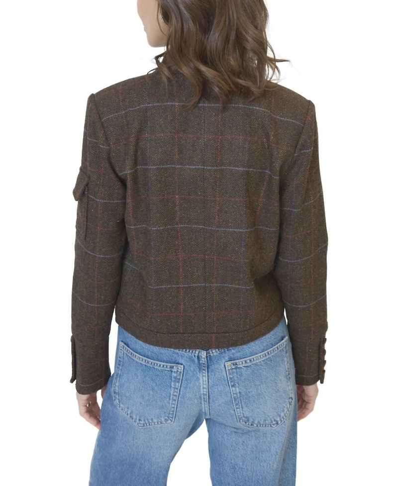 Central Park West Women's Eden Plaid Military Jacket