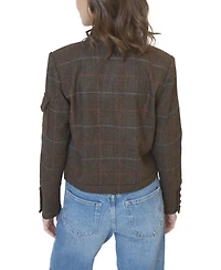Central Park West Women's Eden Plaid Military Jacket