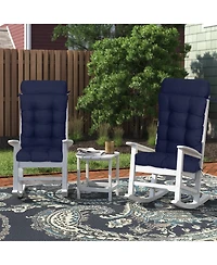 Aoodor Tufted Rocking Chair Cushion, High Back Cushion with Waterproof and Fade-Resistant, Set of 2
