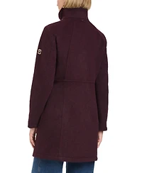 Vince Camuto Women's Zip Front Walker Coat With Detachable Hood