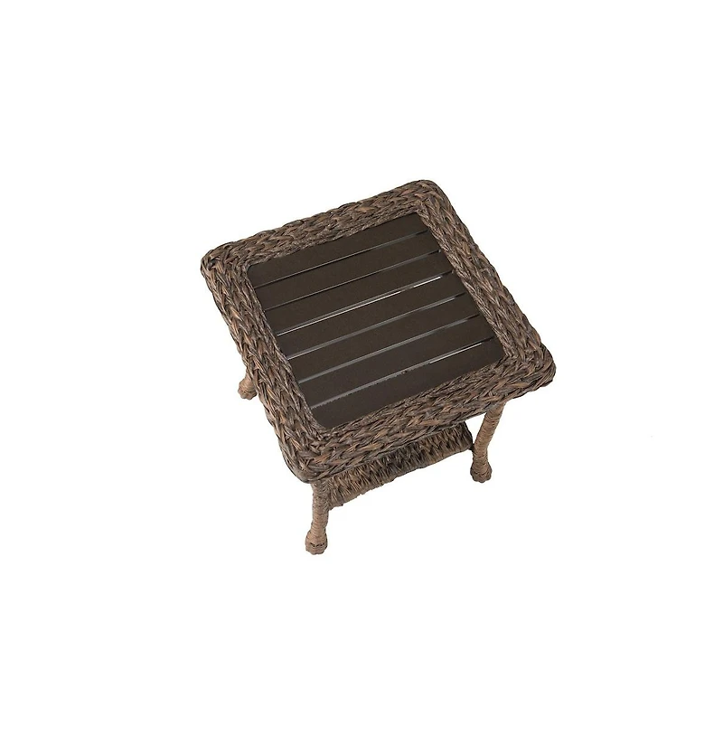Jiallo Faux Sea Grass Resin Rattan End Table