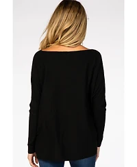 Pinkblush Maternity Black Soft Knit Boatneck Dolman Sleeve Sweater