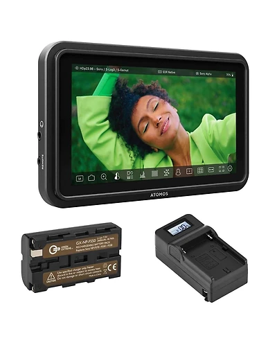 Atomos Shinobi 2 5" Touchscreen, 1500 nit, Hdr Video & Photo Monitor, Bundle with Np-F550 Battery, Charger and Charger Plate