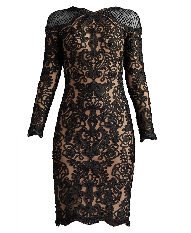 Tadashi Shoji Women's Nerra Embroidered Illusion Dress