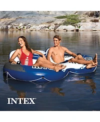 Intex River Run 2 Person Inflatable Tube Raft Float with Cooler for Pool & Lake