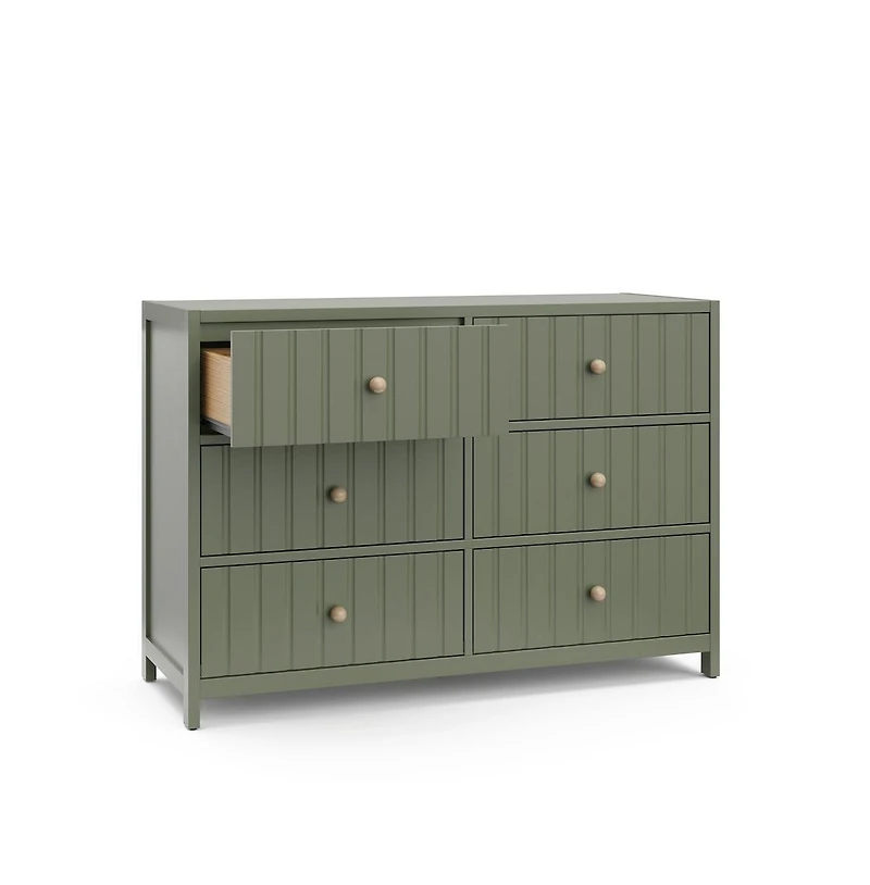 Graco Teddi 6 Drawer Double Dresser (Olive)