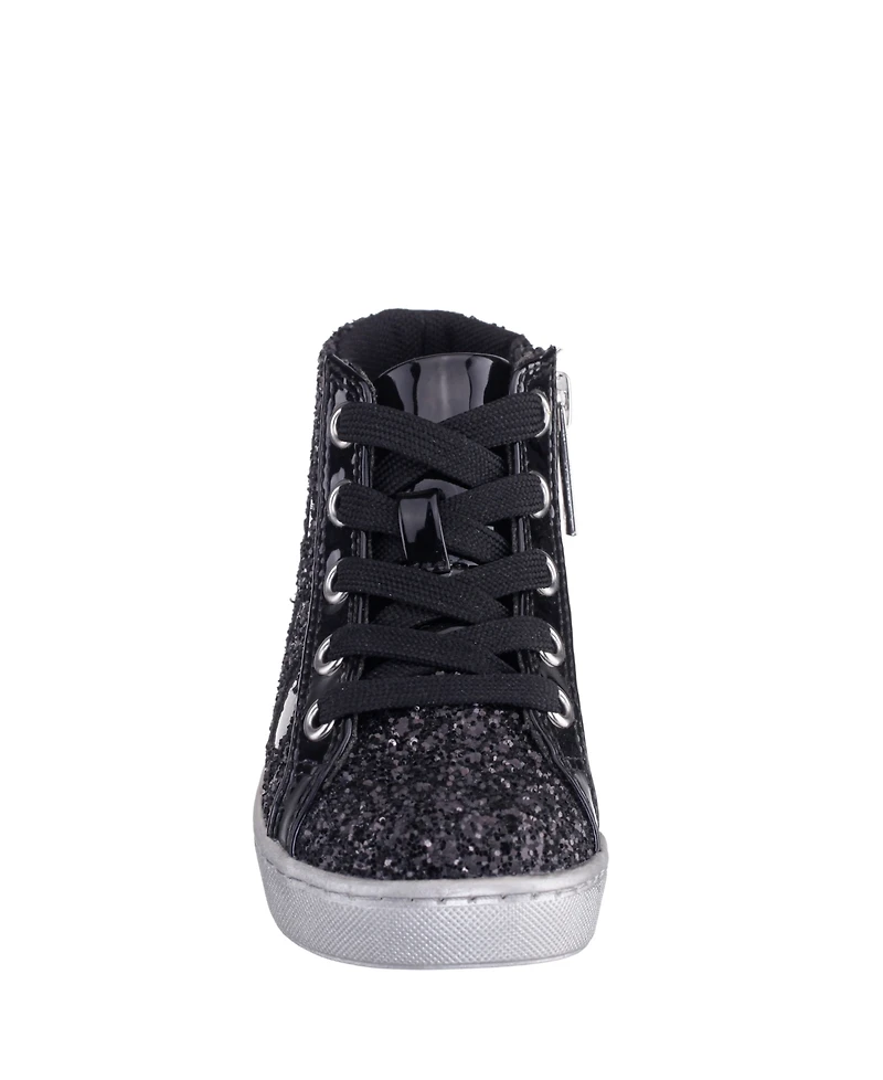 Nina Little and Big Girls Glitter High Top Sneakers