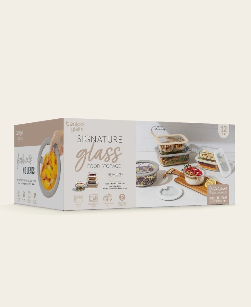 Bentgo Signature 12-Pc. Glass Food Storage Set