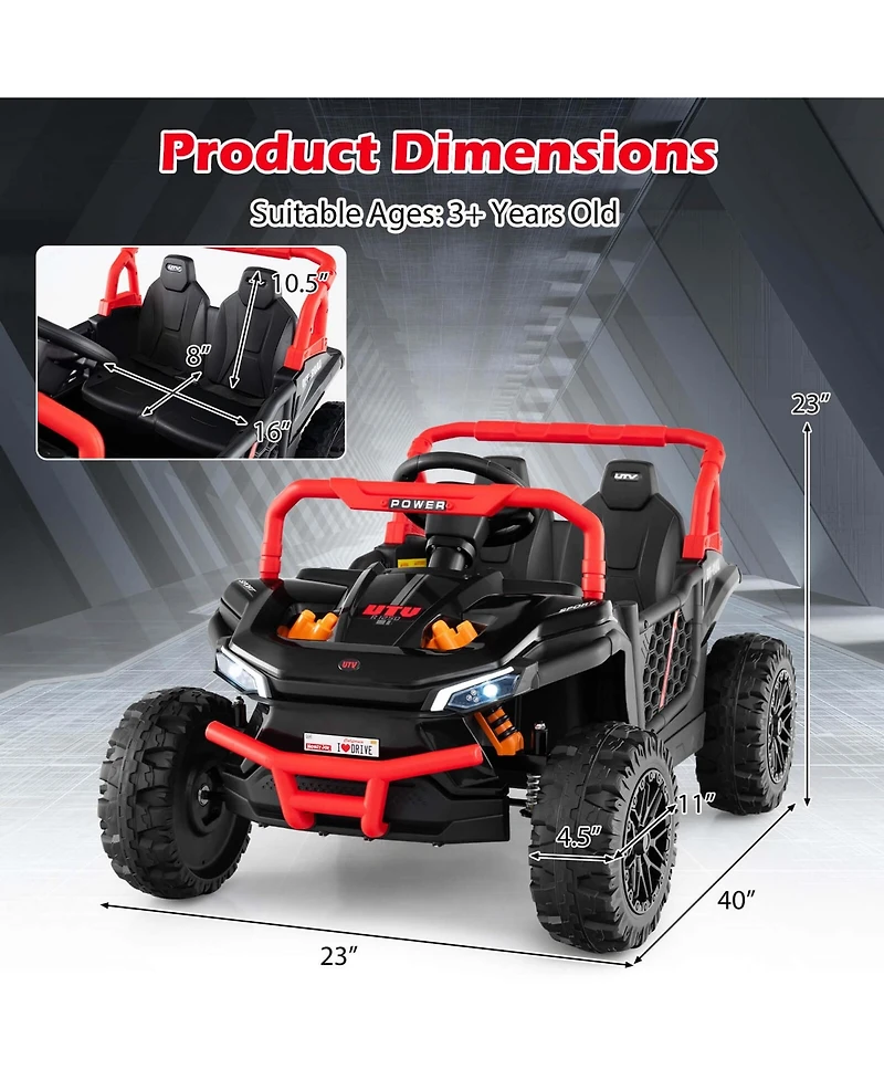 12V Kids Ride on Truck with Parental Remote 3 Speeds & Reverse Forward Function