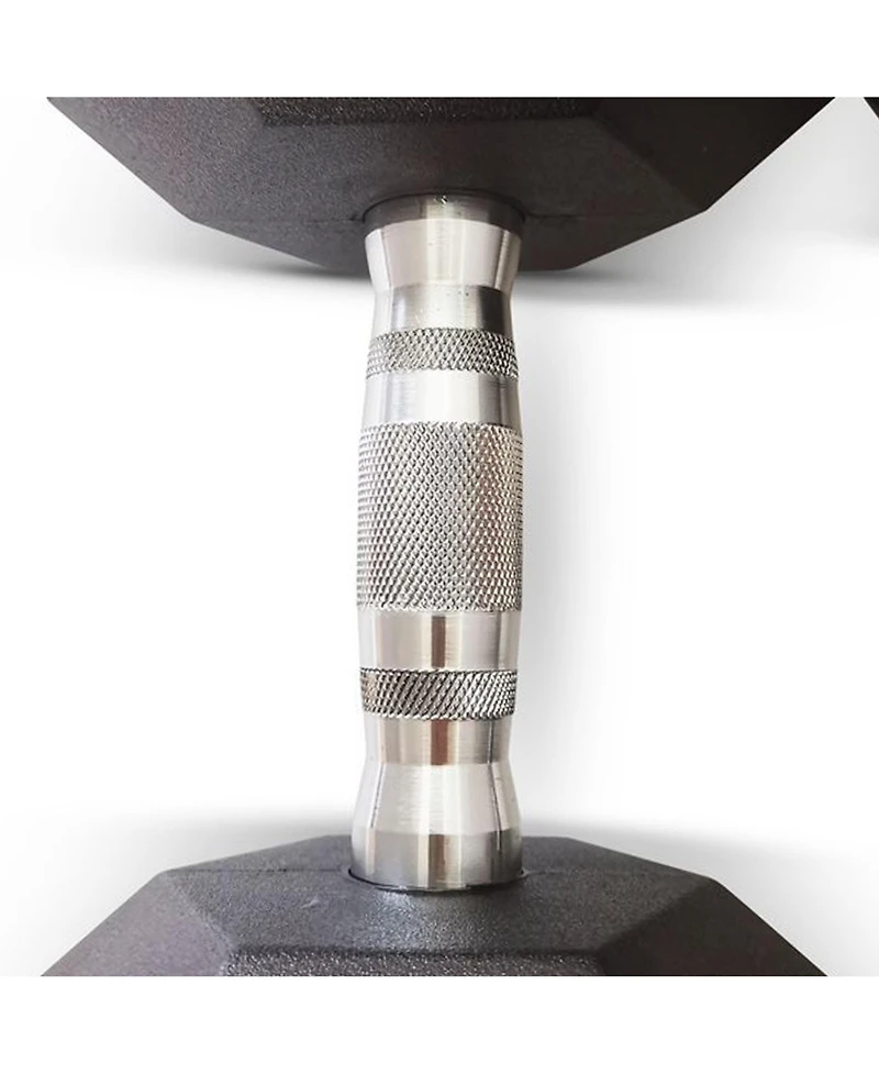 HolaHatha Iron Hexagonal Cast Exercise Dumbbell Free Weight Pair, 45 Pounds