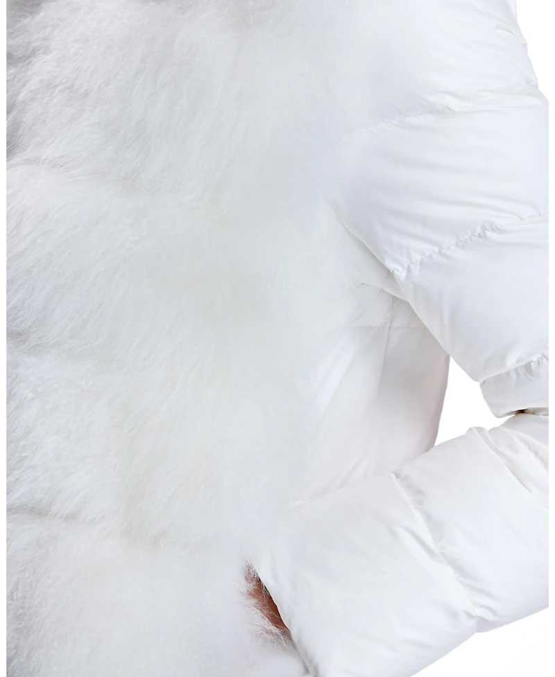 Julia & Stella by Maximilian Women's Cashmere Goat Trimmed Puffer Jacket