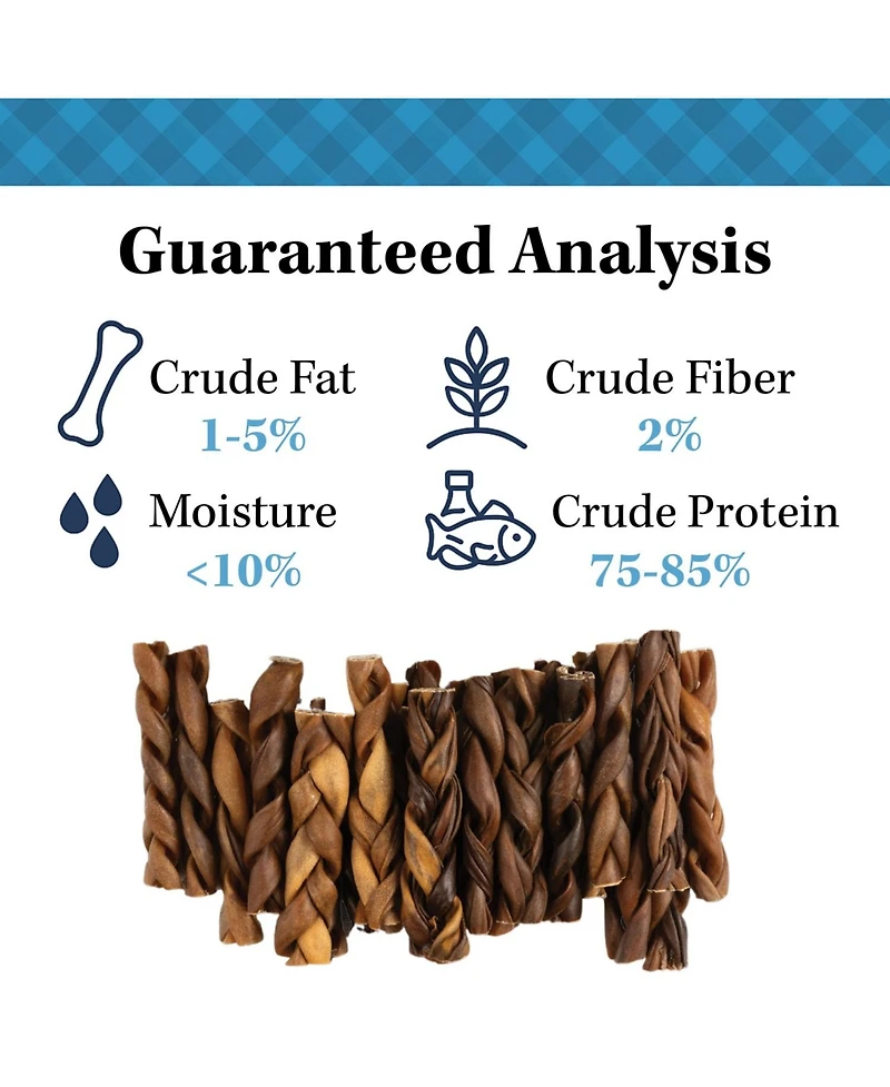 Country Living 6" Braided Collagen Sticks for Dogs – 5 Count Bag – All-Natural