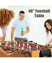 Gymax 48'' 3-In-1 Multi Combo Game Table Foosball Soccer Billiard Slide Hockey For Kids
