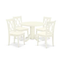 East West Furniture Dining Room Set Linen White