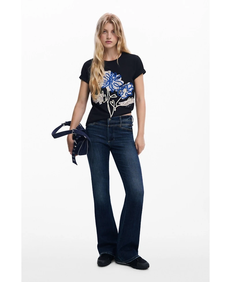 Desigual Women's Floral lace T-shirt