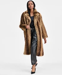 Bar Iii Women's Notch-Lapel Snap-Front Faux-Fur Jacket, Macy's Exclusive
