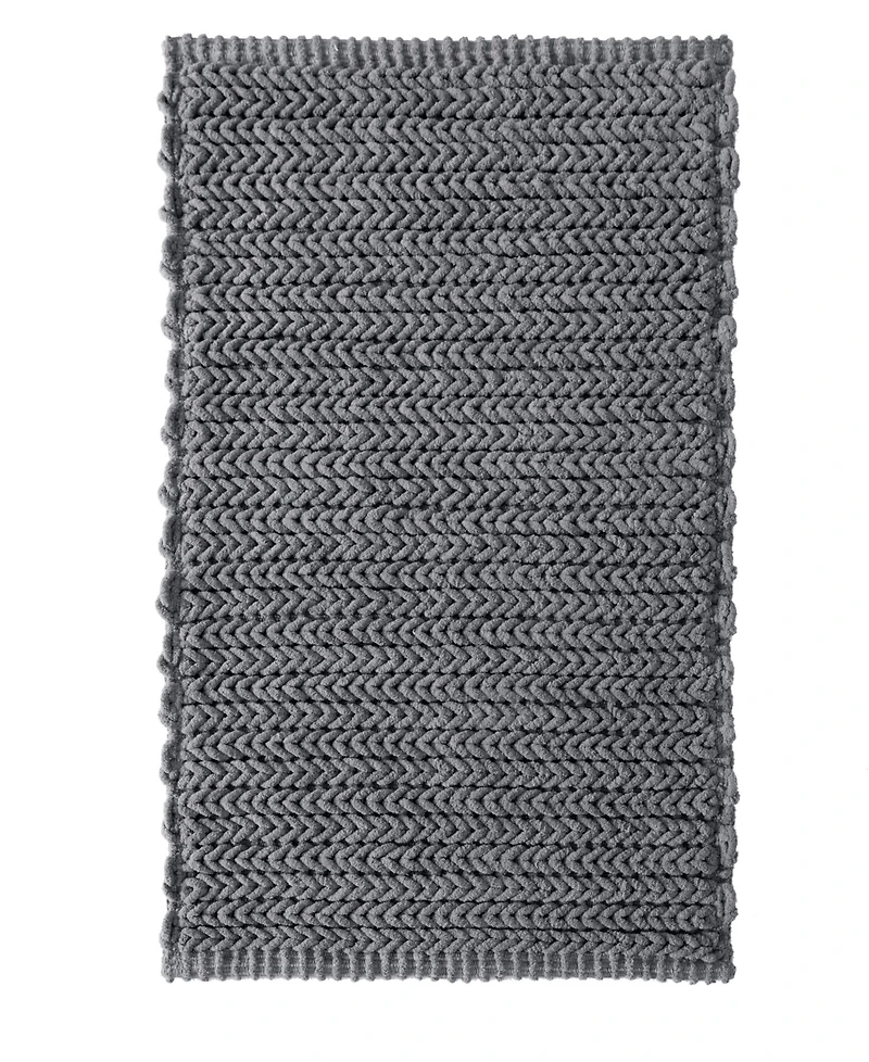 Madison Park Lasso Yarn-Dyed Cotton Chenille Bath Rug