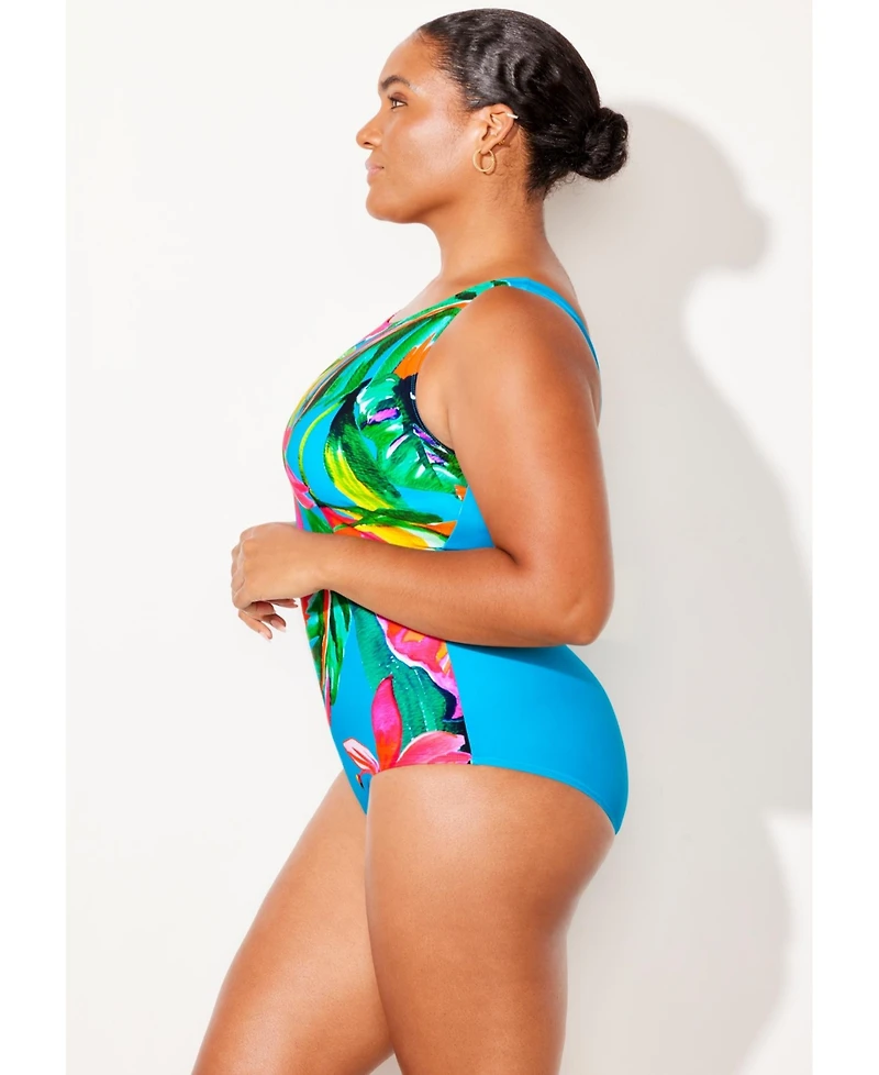 Swimsuits for All Women's Chlorine Resistant High Neck One Piece Swimsuit
