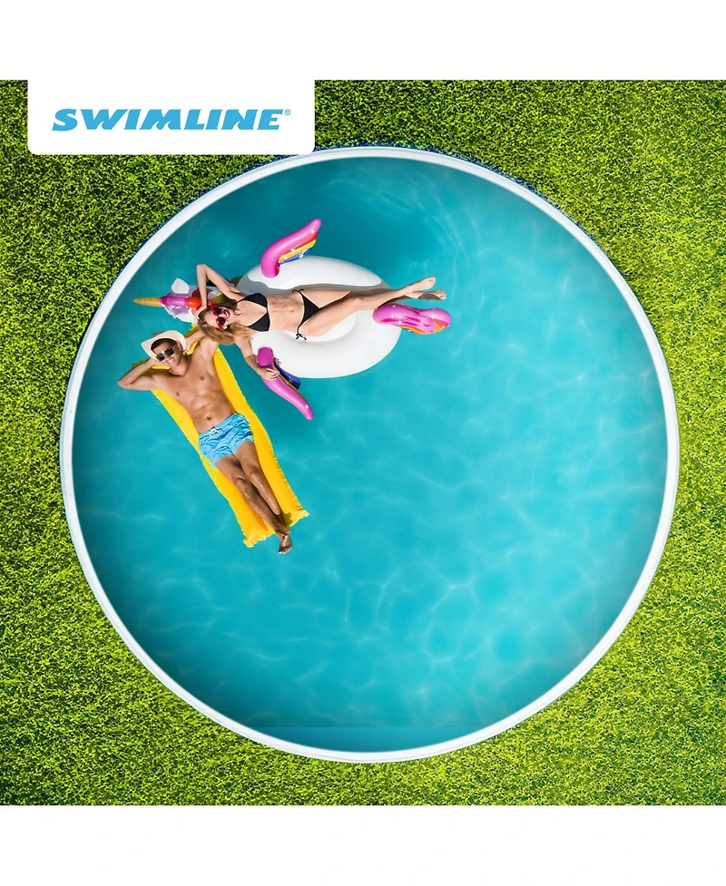 Swimline LI214820 21' Solid Blue Round Above Ground Swimming Pool Overlap Liner