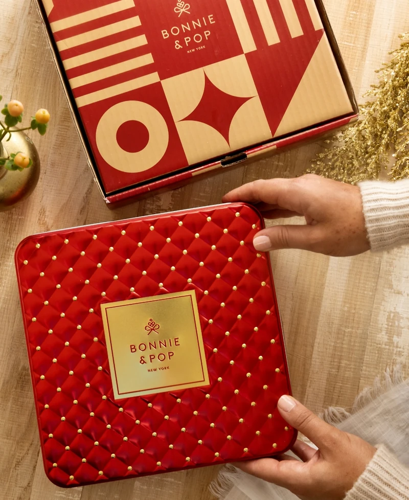 Bonnie & Pop Christmas Chocolate Gift Tin, 28 Pieces