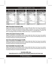 Bonnie & Pop Christmas Chocolate Candy Cane Gift Tin, 12 Pieces