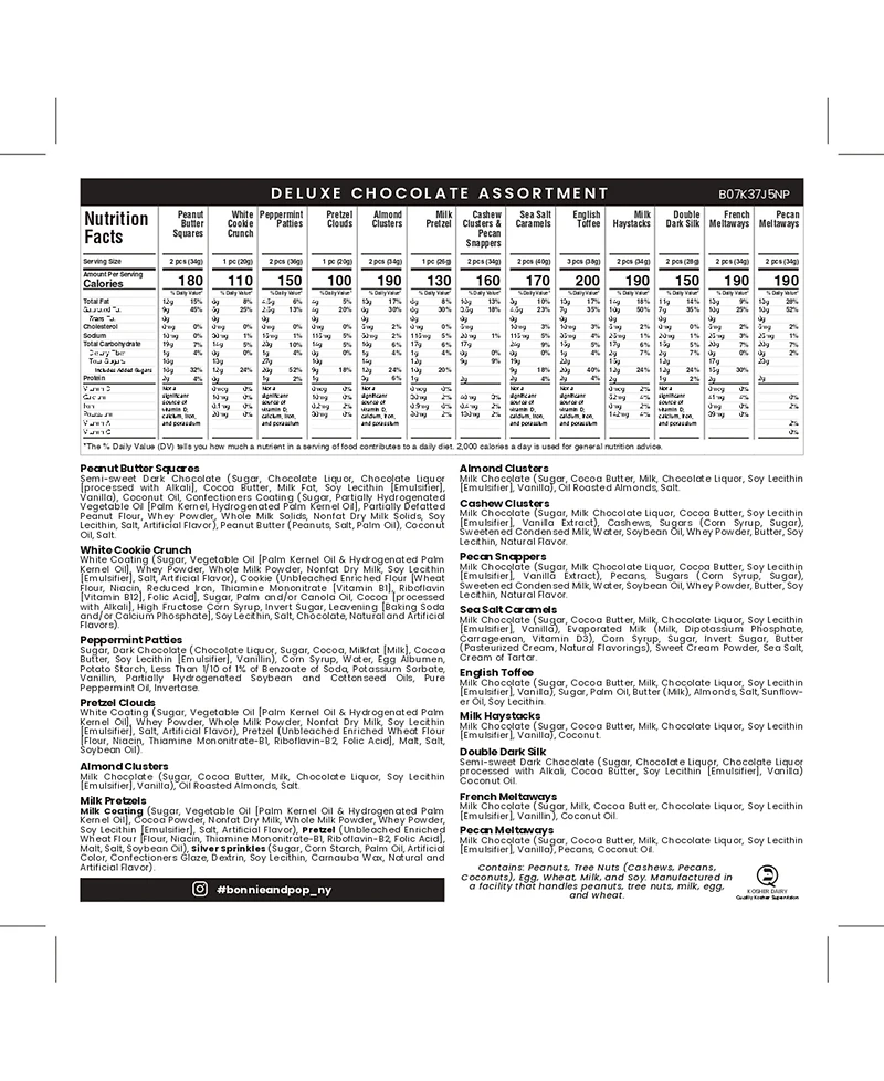 Bonnie & Pop Christmas Chocolate Gift Tin, 28 Pieces