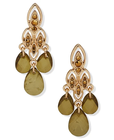 lonna & lilly Glass and Resin Stone Chandelier Earrings