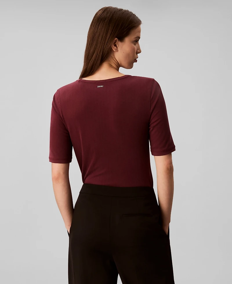 Calvin Klein Women's Scoop Neck Ribbed T-Shirt