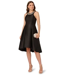 Adrianna Papell Women's Beaded Mikado Midi Dress