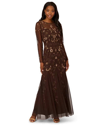 Adrianna Papell Women's Bead Detail Maxi Dress