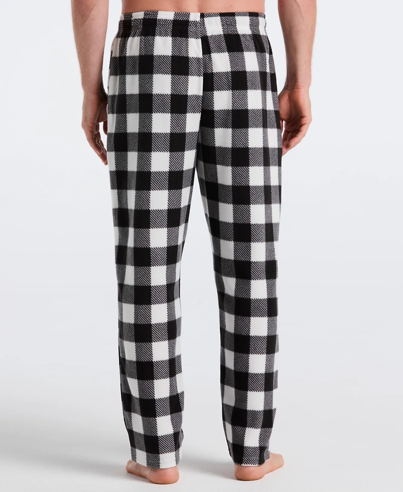 Perry Ellis Portfolio Men's Fleece Buffalo Plaid Print Sleep Pants
