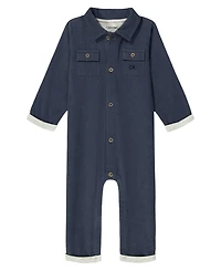 Calvin Klein Baby Boys Long Sleeve Button-Front Coverall