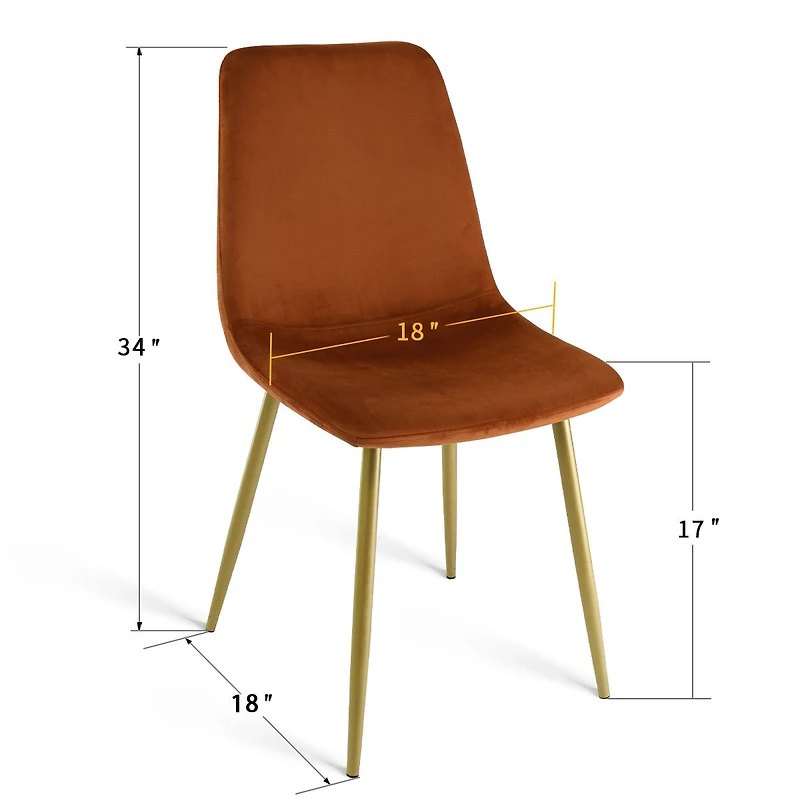 5-Piece Dining Set with 35.5" Round Table, 4 Upholstered Chairs Metal Legs, Ideal for Small Spaces-Maison Boucle