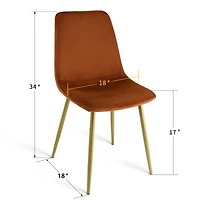 5-Piece Dining Set with 35.5" Round Table, 4 Upholstered Chairs Metal Legs, Ideal for Small Spaces-Maison Boucle