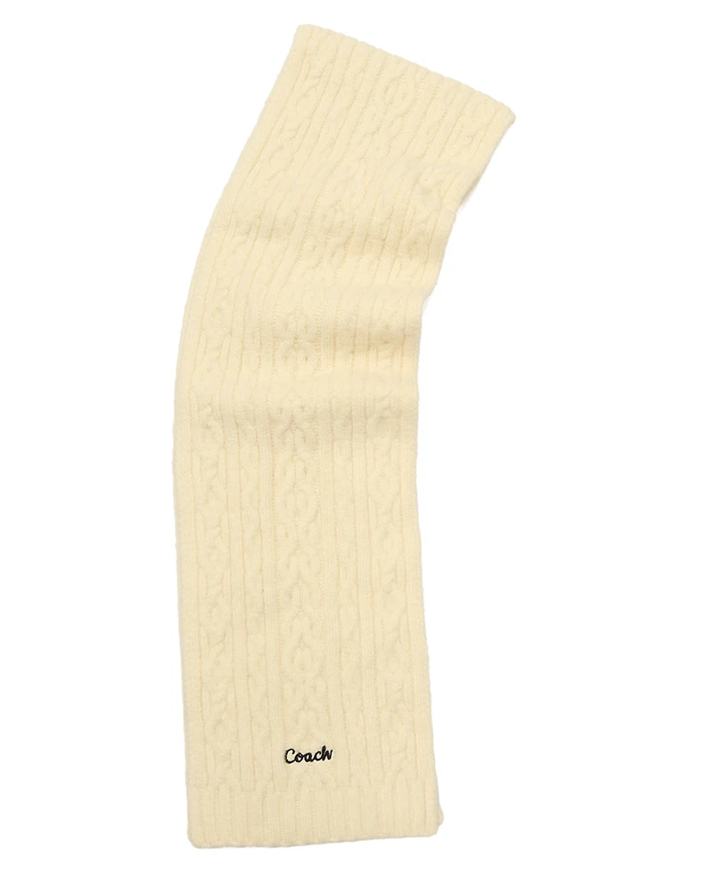 Coach Women's Embroidered Cable-Knit Muffler Scarf