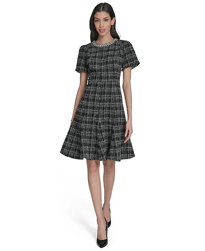 Eliza J Women's Crewneck Tweed Dress