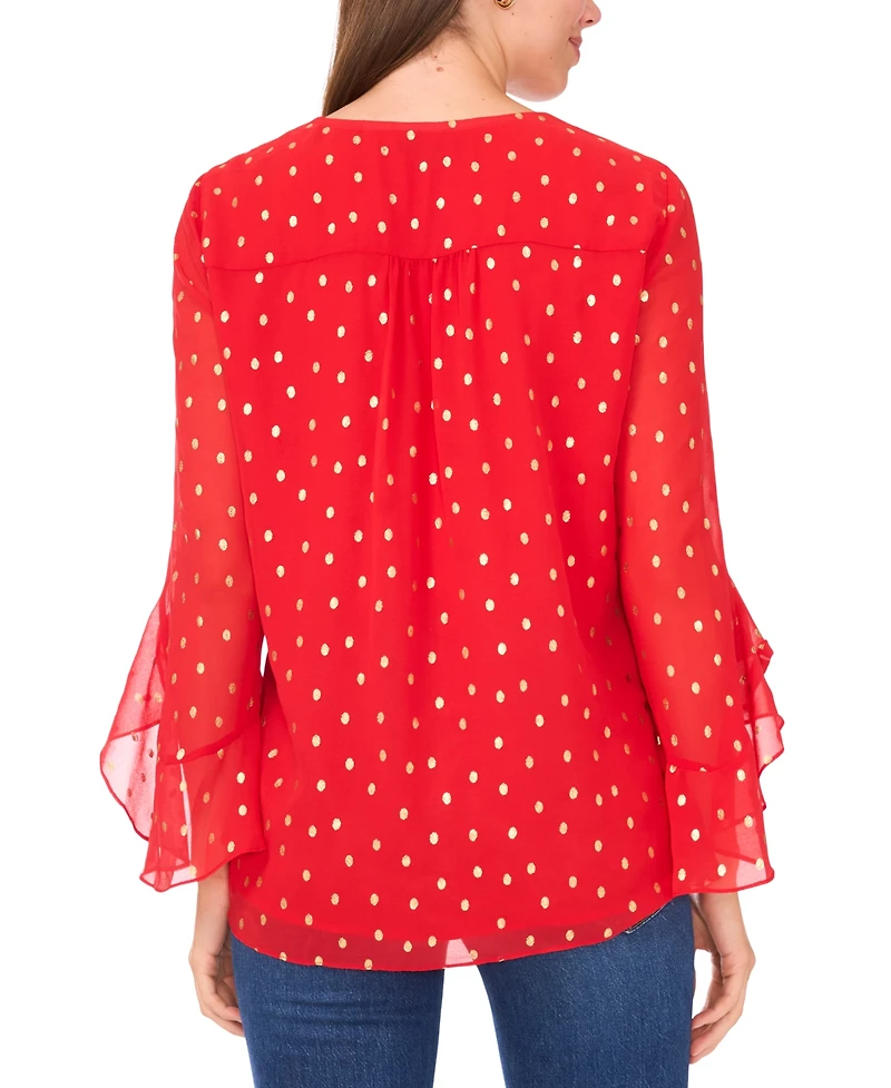 Sam & Jess Women's Printed V-Neck Top
