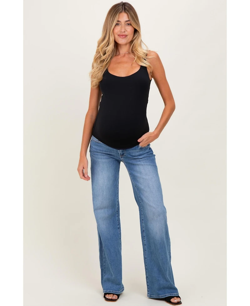 Pinkblush Maternity Medium Low Rise Wide Leg Jeans