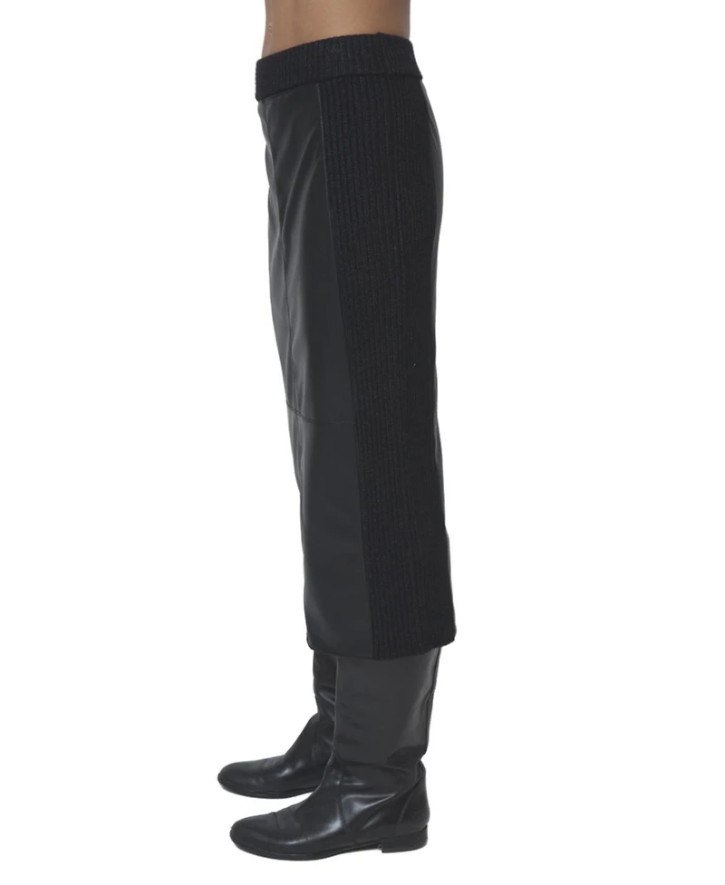 Central Park West Women's Milan Leather Combo Skirt