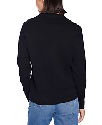 Belldini Women's Rhinestone-Trimmed Split-Neck Sweater