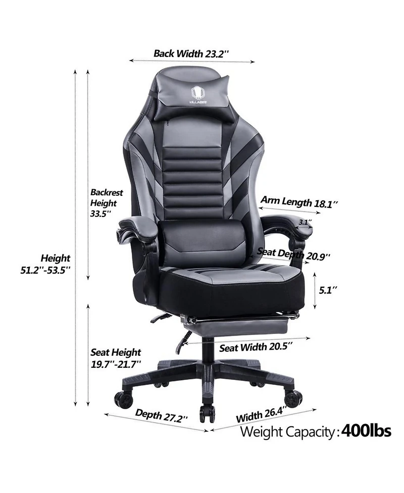 Boyel Living Seat Height Adjustable Swivel Racing Office Computer Ergonomic Video Game Chair