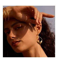 Satya Jewelry Infinite Possibilities Garnet Lotus Earrings