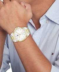Tommy Hilfiger Men's Quartz Two Tone Stainless Steel Bracelet Watch, 42mm