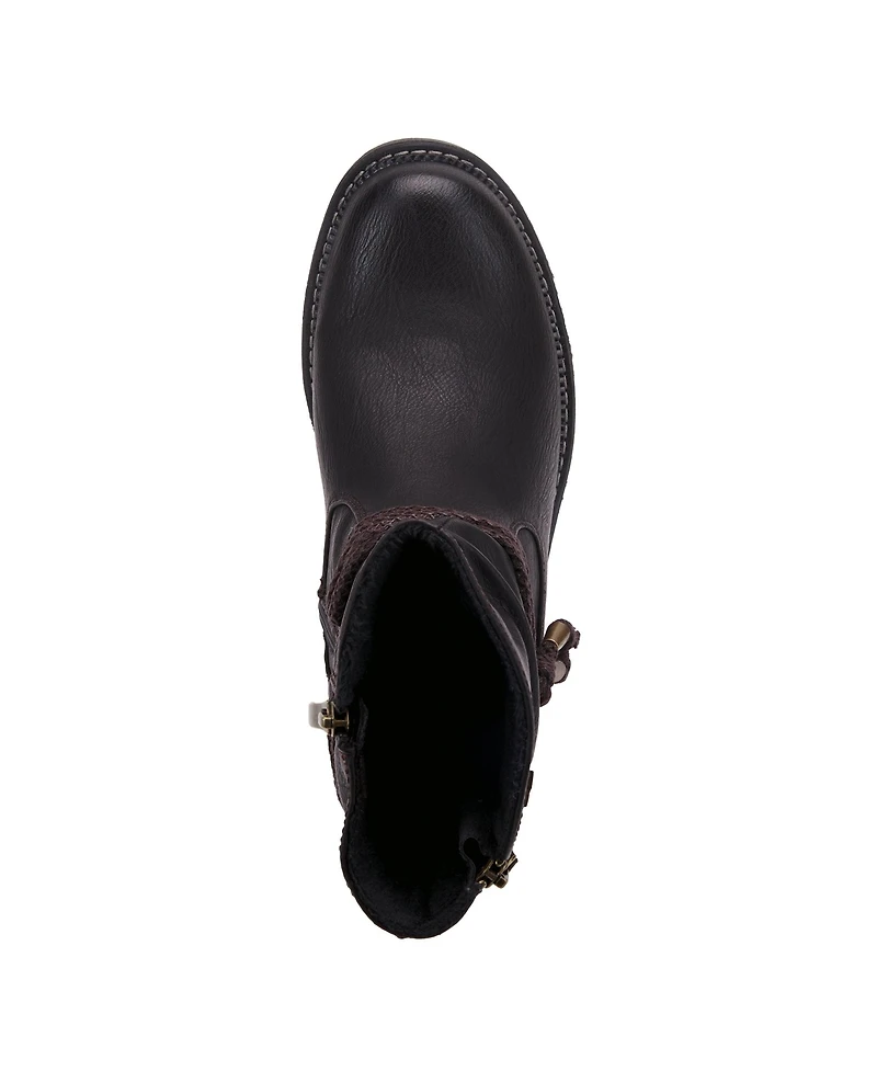 Spring Step Kathie Water-Resistant Mid Boots with Faux Fur Lining and Gusset Zipper