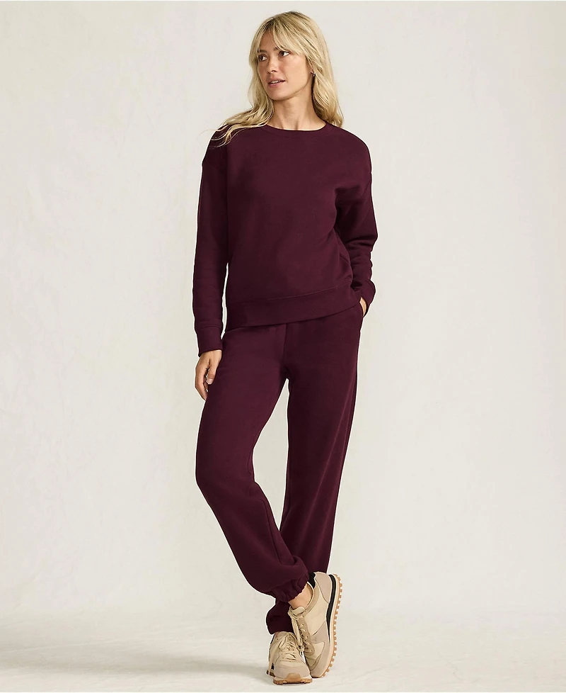 Lands' End Women's Relaxed Serious Sweats Long Sleeve Crewneck Sweatshirt